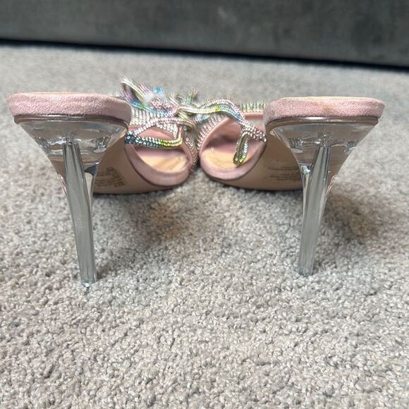 Pink Chase & Chloe Gia Rhinestone Strappy Open Toe Stiletto High Heel Size 9 NEW - Picture 11 of 11